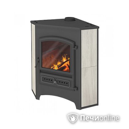 Печь-камин Этна (БКД) угловой беж. 9 кВт (150 кв.м) в Орске