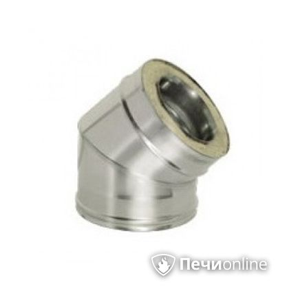 Дымоход Дымок Колено 45° с изоляцией 0,8 мм. OТFR45 200/280 в Орске