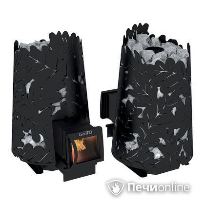 Дровяная печь-каменка GrillD Dubravo 180 long black в Орске