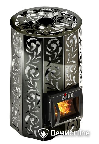 Дровяная печь-каменка GrillD Violet short Жадеит 80 в Орске