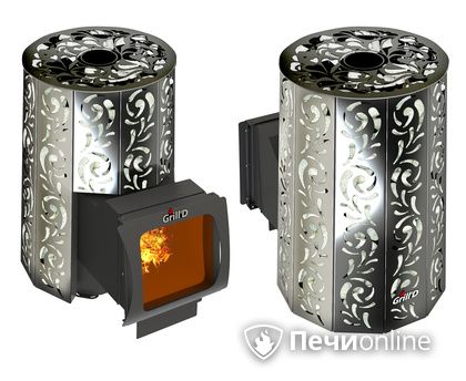 Дровяная печь-каменка GrillD Violet window long Max Жадеит 100 в Орске