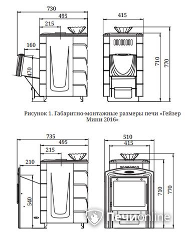 Дровяная банная печь TMF Гейзер Мини 2016 Inox ДА ЗК ТО терракота в Орске