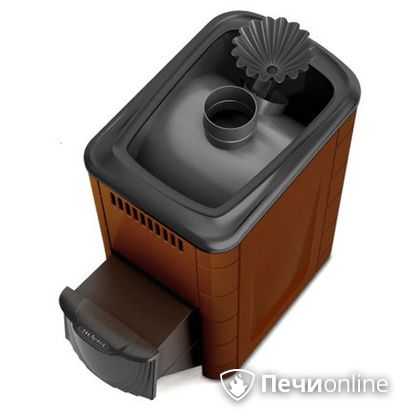 Дровяная банная печь TMF Ангара 2012 Carbon с закрытой каменкой дверь антрацит терракота в Орске