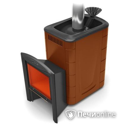 Дровяная банная печь TMF Гейзер 2014 Carbon Витра терракота в Орске