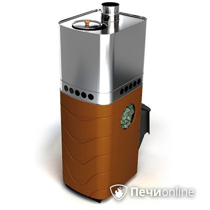 Дровяная банная печь TMF Бирюса 2013 Carbon терракота с закрытой каменкой в Орске